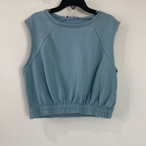 Dusty blue sweater vest from Zara